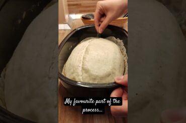 Scoring, baking, cutting...#sourdough