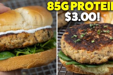 High Protein Salmon Burgers | Cheap, Easy, & Healthy Meal Prep