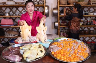 Rural family life - Chicken ovary and chicken recipe - Delicious and healthy food cooking