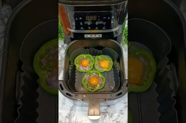 Trending Stuffed Egg Capsicums in Air fryer #shorts