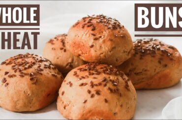 Healthy Whole Wheat Buns | No Yeast, No Egg, No Maida | Whole Wheat Pav Recipe | Atta Pav Bread