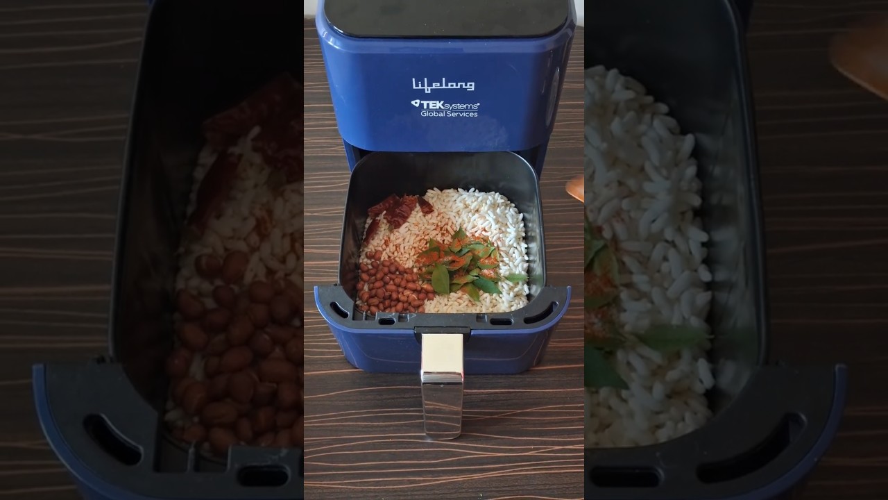 Spicy puffed rice snacks | quick and healthy masala mix #airfryer #puffedrice #snackrecipe Spicy puffed rice snacks | quick and healthy masala mix #airfryer #puffedrice #snackrecipe