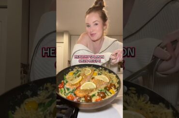 Healthy Salmon Orzo, Healthy Dinner Ideas #dinnerideas #healthydinners