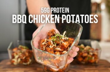 HIGH PROTEIN Loaded BBQ Chicken Potato Bowls | FAST & EASY Meal Prep
