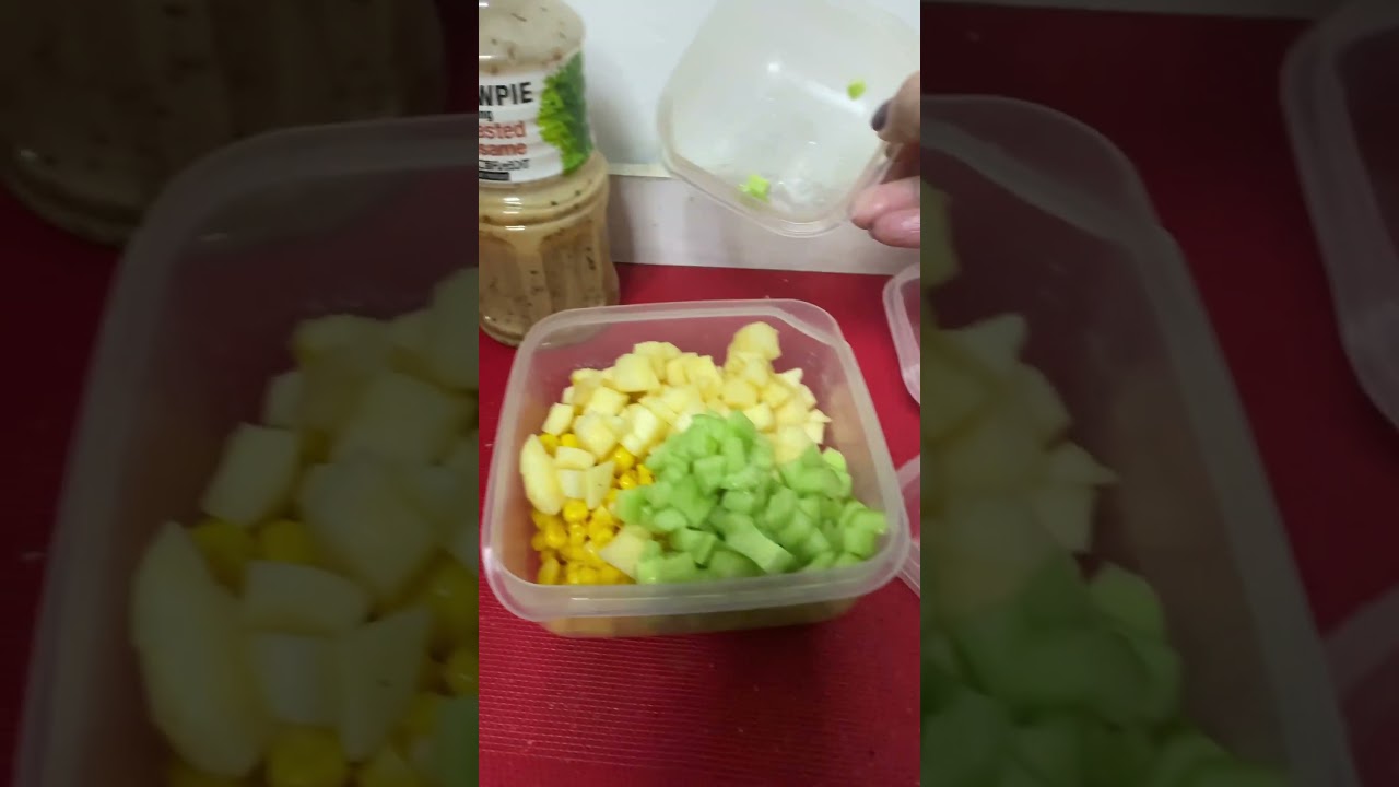 Salads: Cucumber Apple Corn #salad #healthy#shortvideo Salads: Cucumber Apple Corn #salad #healthy#shortvideo