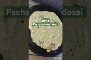 Day 3 Pachapayaru dosai / Pesarattu fitness & healthy breakfast recipe #minivlog #food #cooking