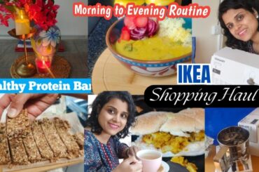 Cooking Vlog~Indian Mom Busy Morning to Night Routine~Healthy Recipes~ Protein bar~IKEA shopping