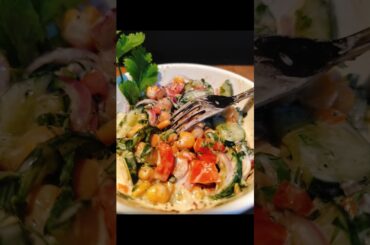 Healthy Breakfast Diet: Cucumber and Chickpea Salad Recipe for Weight Loss #asmr #shorts #salad