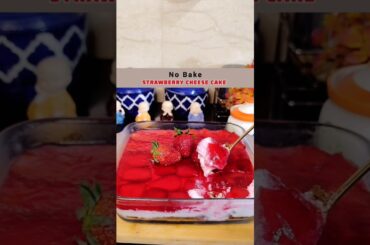 Strawberry Cheesecake | No Bake Recipe #shorts #dessert #strawberry #cheesecake #cake #cheese