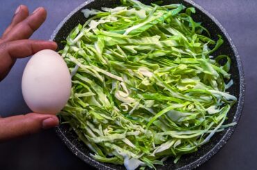 Cabbage & Eggs Tastes better than Meat! Healthy Breakfast ideas. Quick & Simple Recipe!