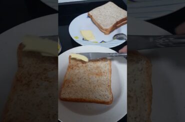 Toasted Bread On my Pan,Healthy  Breakfast#trending #food #cooking #asmr #shortvideo