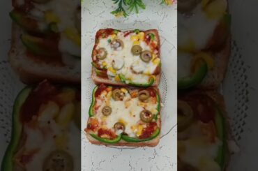 Instant Bread Mini Pizza #food #recipe #snacks #pizza #shorts #ytshorts #shortsfeed