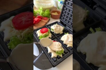 crispy waffle sandwich|morning breakfast| healthy cooking #ASMR #cookingasmr #therapeuticcooking