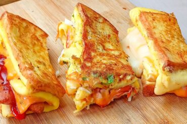 3 easy ways to make one pan egg toast | 5 minutes quick breakfast recipes - Healthy and Delicious!