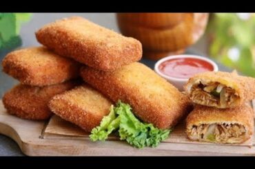 Chicken Bread Pocket Recipe | How To Make Crispy Chicken Bread Pocket | Chicken Bread Snacks Recipe