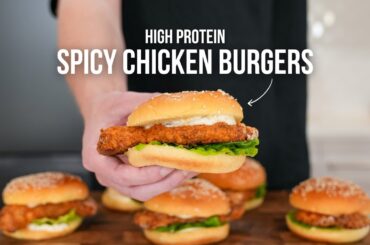 HIGH PROTEIN Spicy Chicken Burgers Perfect for MUSCLE GAIN