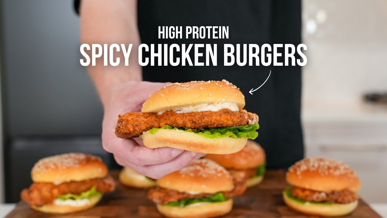 HIGH PROTEIN Spicy Chicken Burgers Perfect for MUSCLE GAIN HIGH PROTEIN Spicy Chicken Burgers Perfect for MUSCLE GAIN