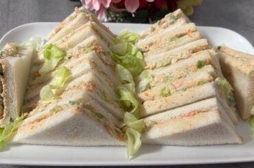 Rainbow cold sandwich for breakfast recipe /Best cold sandwich recipe/veg mayo sandwich recipe/