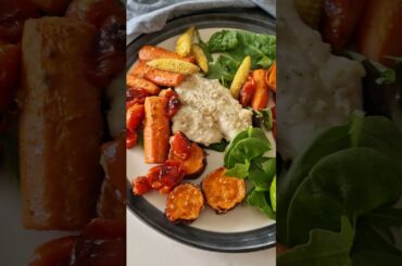 Easy lunch! Baked vegetables and fish! #healthy #lunch #dinner #easy #food #delicious ##easyrecipe