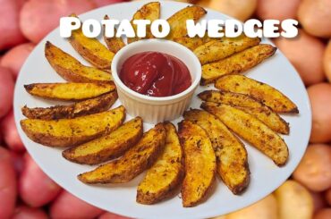 Crispy Air Fryer Potato Wedges | Easy & Healthy Snack Recipe! #tastyrecipe #potato #snacks