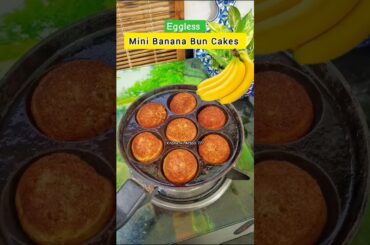 Eggless Mini Bun Cake recipe | No maida, sugar , Oil ,Ghee, Butter, Dahi recipe | Bun cake #shorts