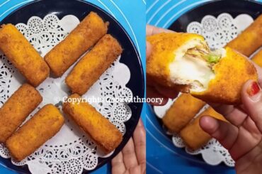 Crispy Chicken Cheese Bread Rolls 5 Minutes Healthy Snacks Recipes | Egg Snacks | Bread Roll Recipe