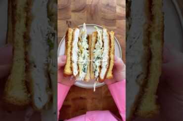 sweet & sour chicken sandwich with yogurt slaw. the crunch? the glaze? the brioche? I need a moment