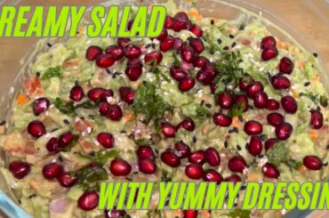 Salad | Avocado Salad | Salad With Dressing | Salad Recipe For Weight Loss | Creamy Salad Recipe |