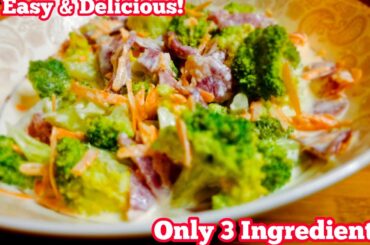 Healthy, Crunchy & Addictive! 3-Ingredient Broccoli Salad Recipe!