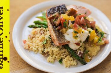 Pan-Fried Salmon with Tomato Couscous | Jamie Oliver