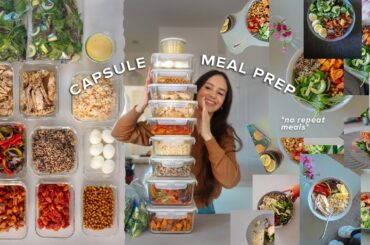 My “capsule meal prep” method for easy meals all week (no repeats!)