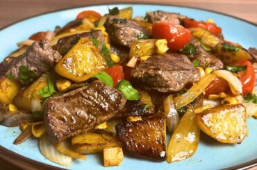 Perfect Beef, Potatoes and Onions | Easy And Healthy Steak Recipe