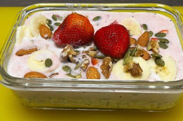 Best Morning Breakfast Oats recipe | Healthy, Easy,Delicious | Strawberry oats