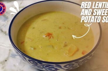 Red Lentil Sweet Potato Soup | Easy Healthy Dinner Recipe