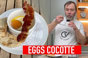 Delicious French breakfast I SHIRRED EGGS IN COCOTTE