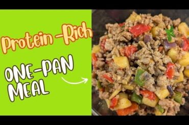 One-Pan Ground Turkey with Veggies-Healthy Dinner Recipe.