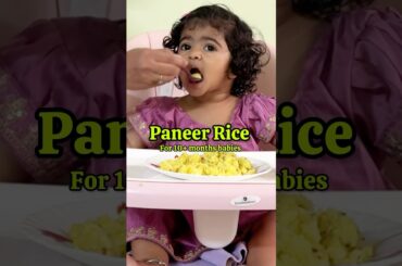 Healthy Lunch Recipe for 10+ months old  babies | Paneer rice | Taahira recipe#shorts #food #foodie