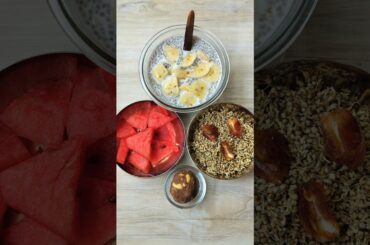 Healthy Breakfast #shorts #ytshorts #reels #chiapudding #watermelon #sprouts #healthy #healthyfood