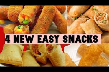 4 new easy snacks recipe for  iftar party quick easy bread snacks | veggie finger n spring roll