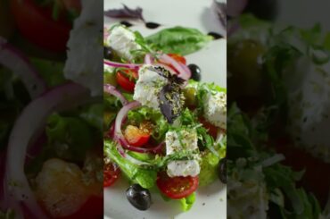 A Serving Of Vegetable Salad With White Cheese#salad #saladrecipe #salads  #healthy #healthyfood