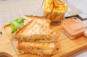 Delicious & Easy Chicken Sandwich Recipie | Chicken Grilled Sandwich Recipe | Quick & Easy Snack