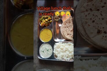 Village simple testy and healthy lunch thali #trending #shorts #viral#lunch #thali #food #cooking