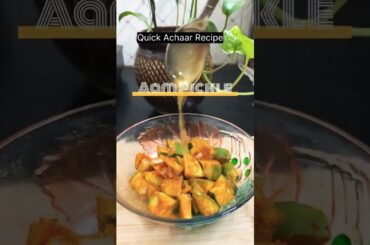 1-Min Aam Ka Achar Recipe #shots#mango #Rawmango#kachaaam #food #recipe #aamkaachaar #kerikaachar
