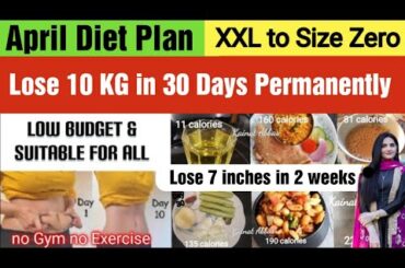 How to Lose 10 KG in a month | Weight Loss Diet Plan for April |Sustainable Weight Loss|Kainat Abbas