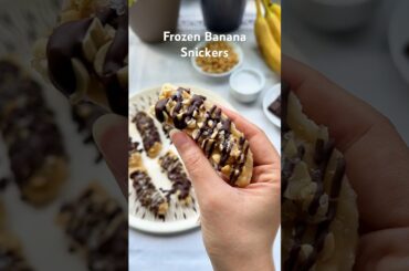 Frozen Banana Snickers #snickers #banana #chocolate #snack #healthydessert #healthysnacks #recipe