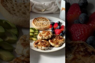Maple Chicken Breakfast Sausage Patties! High protein, easy, meal prep #healthyrecipes #recipeshorts