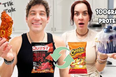 Trying healthy TikTok food hacks that are high protein + taste test