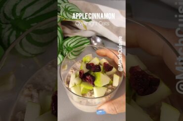 Apple Cinnamon overnight oats healthy breakfast #easyrecipes #overnightoats #oatsforbreakfast