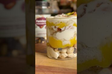 Mango Makhana dry fruit parfait #recipe #parfaitrecipe#food#healthy#mango#makhana#viralrecipe