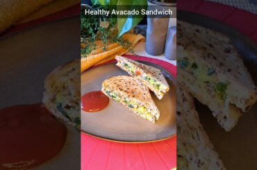 Healthy Avocado Sandwich in 2 mins #guacamole #avocado #sandwich #lunchbox #breakfast